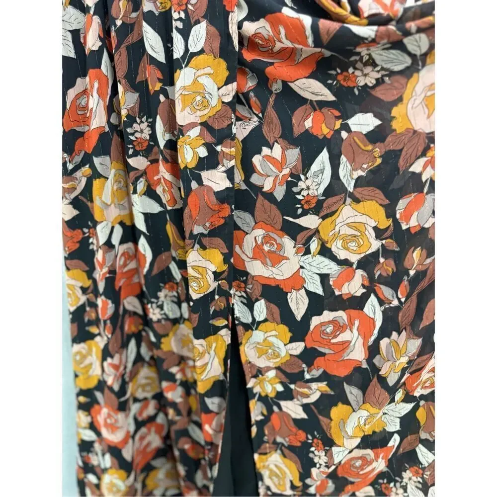 NWT Fate Womens Multicolor Floral Print Deep V-Neck Maxi Dress Size Small - Picture 6 of 12